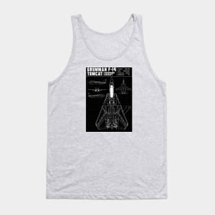 F14 TOMCAT DIAGRAM Tank Top